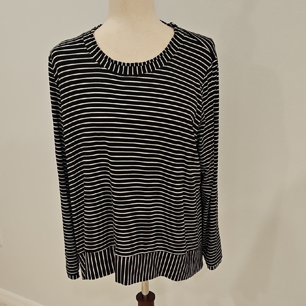 Lisa Bayne Striped Top Sz Medium - Picture 1 of 3